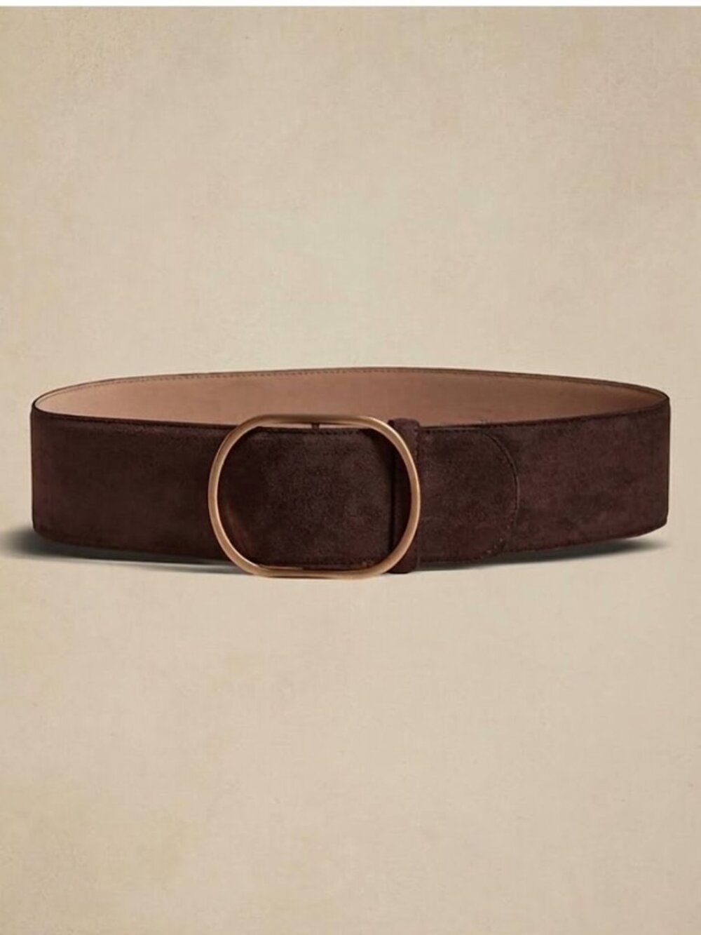 Banana Republic Factory Women's Size Large Dark Brown Wide Vegan Suede Belt